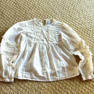 Zara White Peasant Blouse